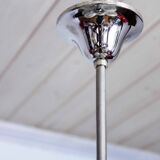 Glass and chrome metal chandelier 1970