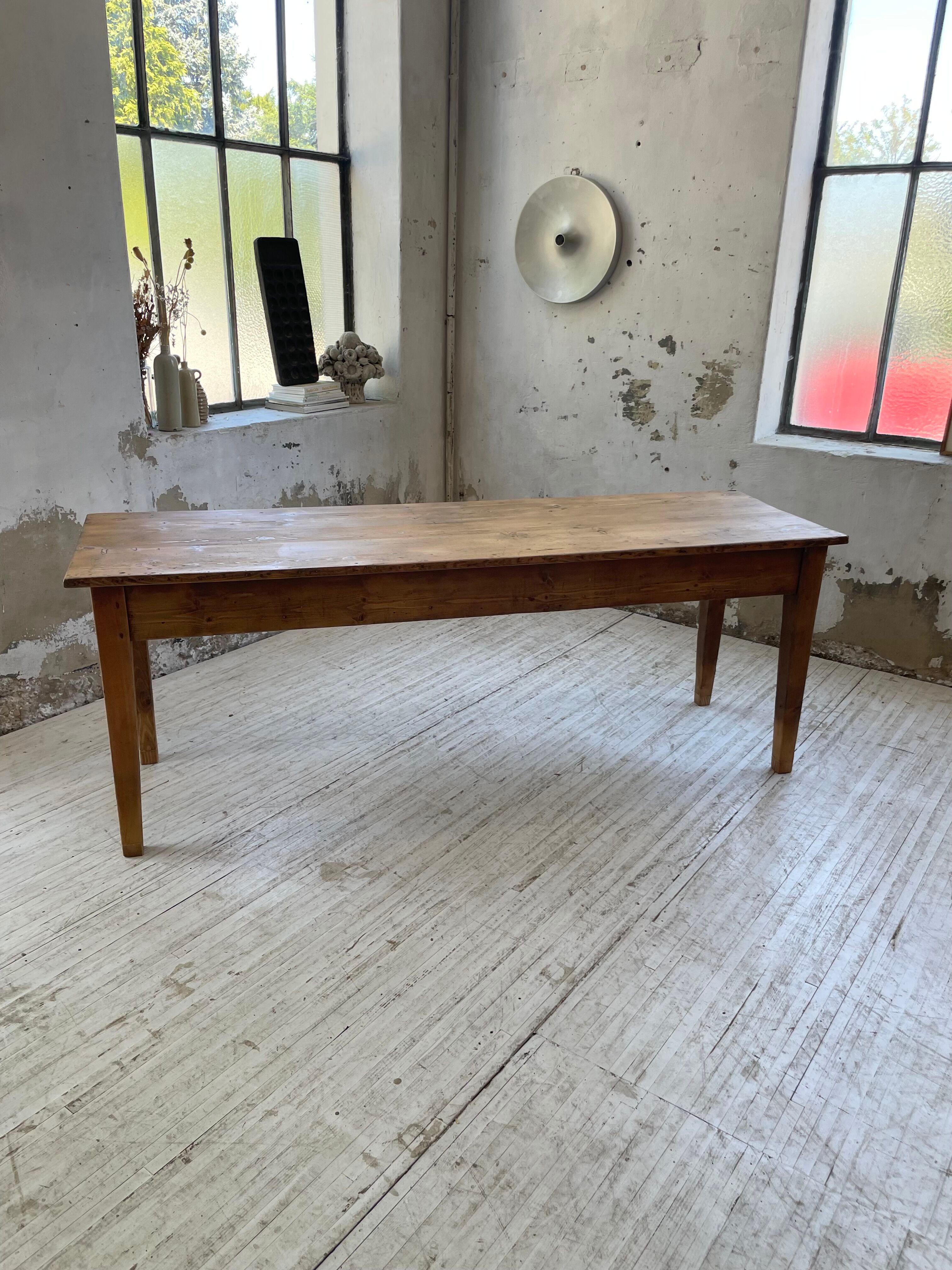 Farmhouse table pine multi-drawers