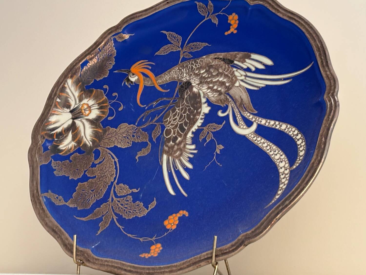 Cobalt background dragon plate Rosenthal Chippendale signed