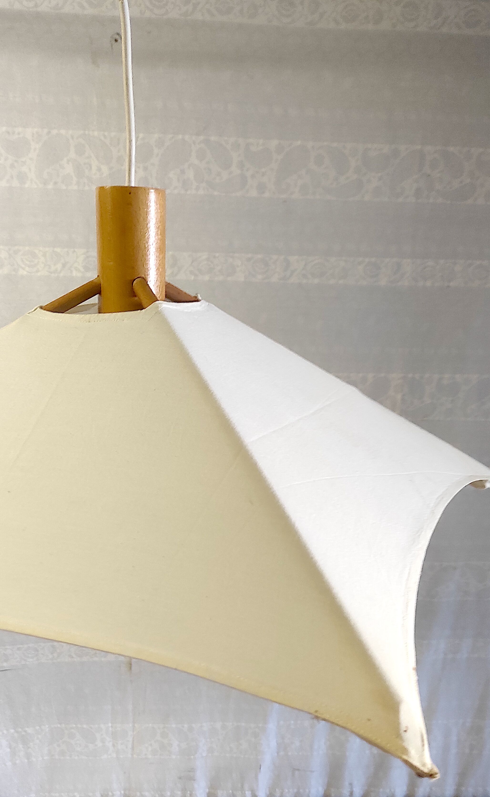 Suspension scandinave bois et toile années 60/70