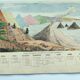 Old engraving from 1838 -Geology- Hand-colored board of the seaside