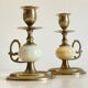 BOUGEOIRS Vintage Onyx Marble and Brass