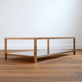 Coffee table in gold plated and smoked glass Belgo Chrom 70s / 80s