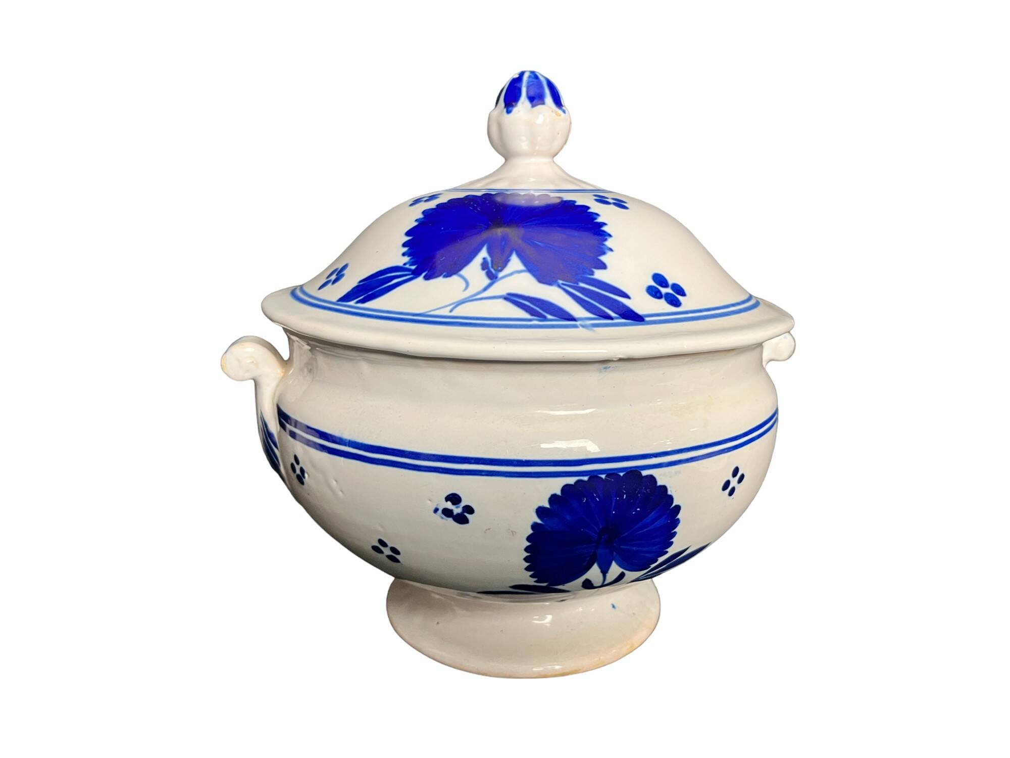 Lunéville, earthenware soup tureen with blue decoration, late 19th century