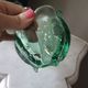 Paire de bougeoirs vintage en verre