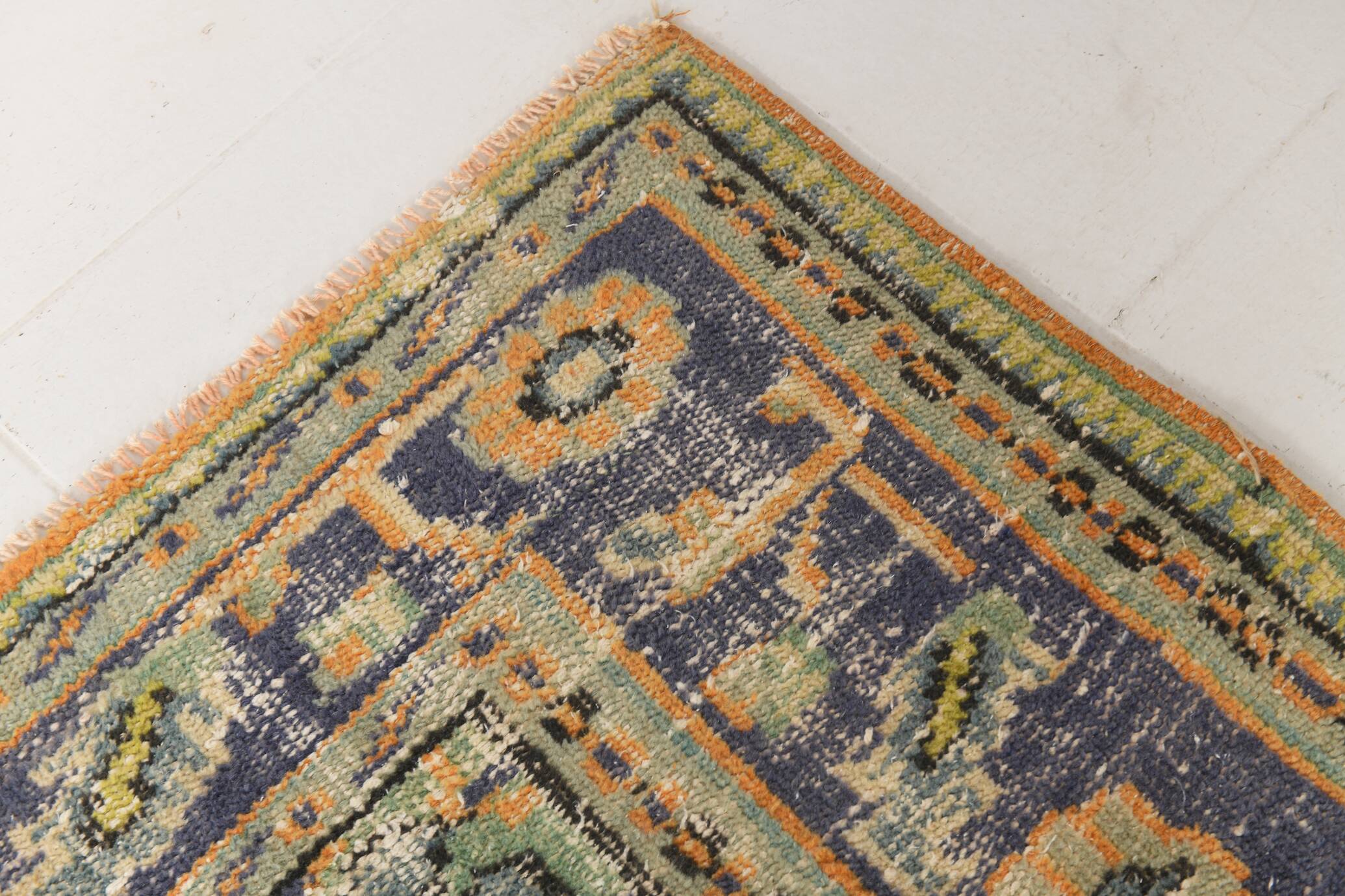 6x9 Pumpink Orange & Blue Classic Turkish Area Rug, 187x271Cm