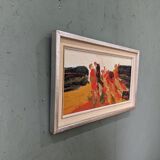 1965 Mid-Century Modern Swedish "Connection", Abstract Framed Oil Painting by Ivar Morsing