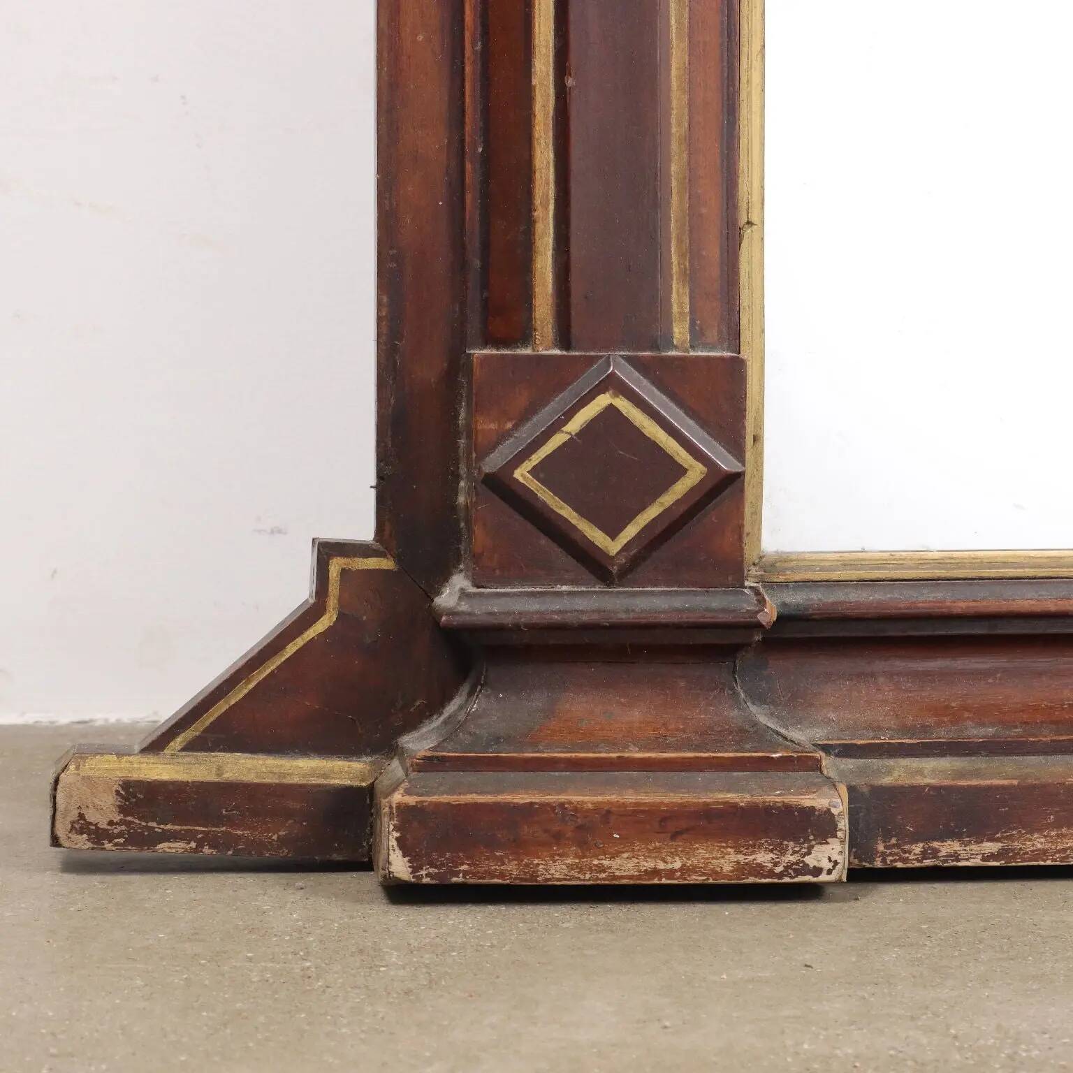 Eclectic antique mahogany mirror, Italy, 19th century