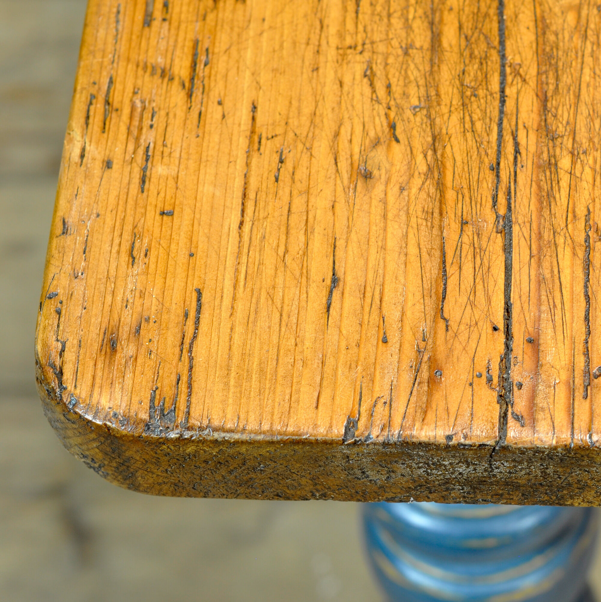 Pine table with old top