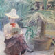 Oil on canvas painting XIX woman reading