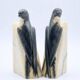 Bookends BIRDS Art Deco Alabaster Marble Vintage Italian Sculpture