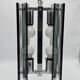 Green-grey glass and chrome metal suspension, in the style of Fontana Arte.