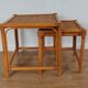 Pair of 70's vintage rattan tables