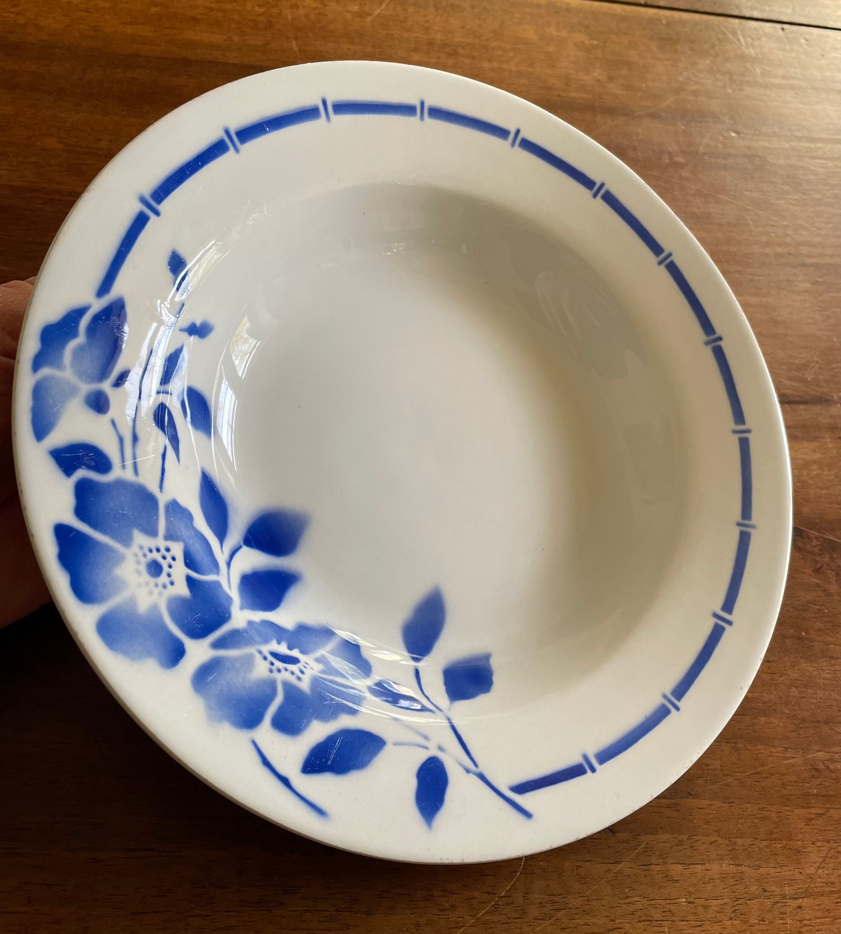 Hollow plates ceranord saint amand blue flower
