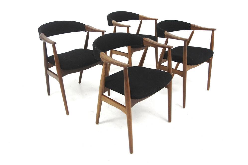 Set of 4 teak chairs, Thomas Haslev, Farstrup Møbler, Denmark, 1960
