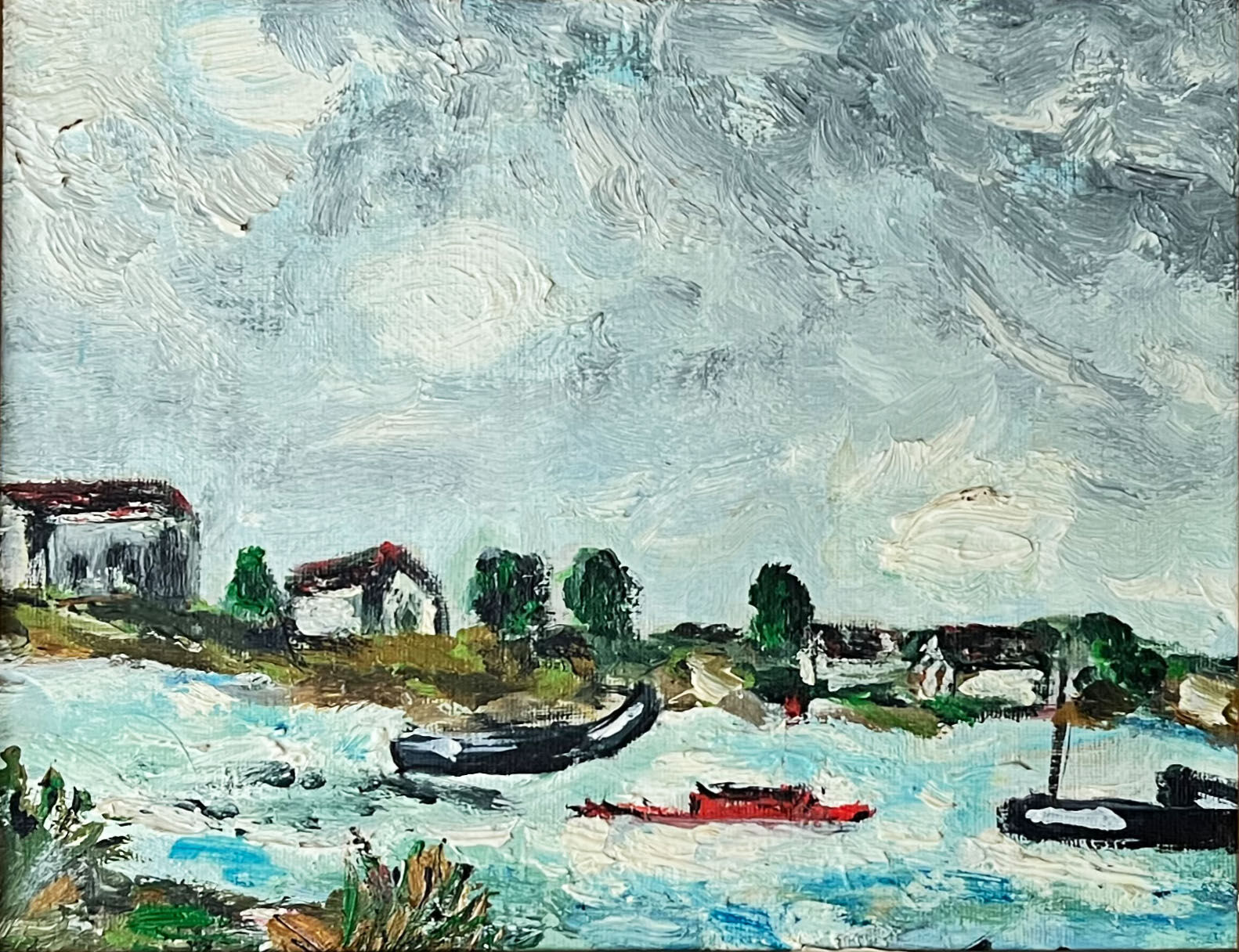 "Seaside " oil on cardboard