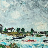 "Seaside " oil on cardboard