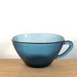 Set de 4 tasses en verre bleu