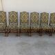 Series of 6 louis Xlll chairs in sheep bone