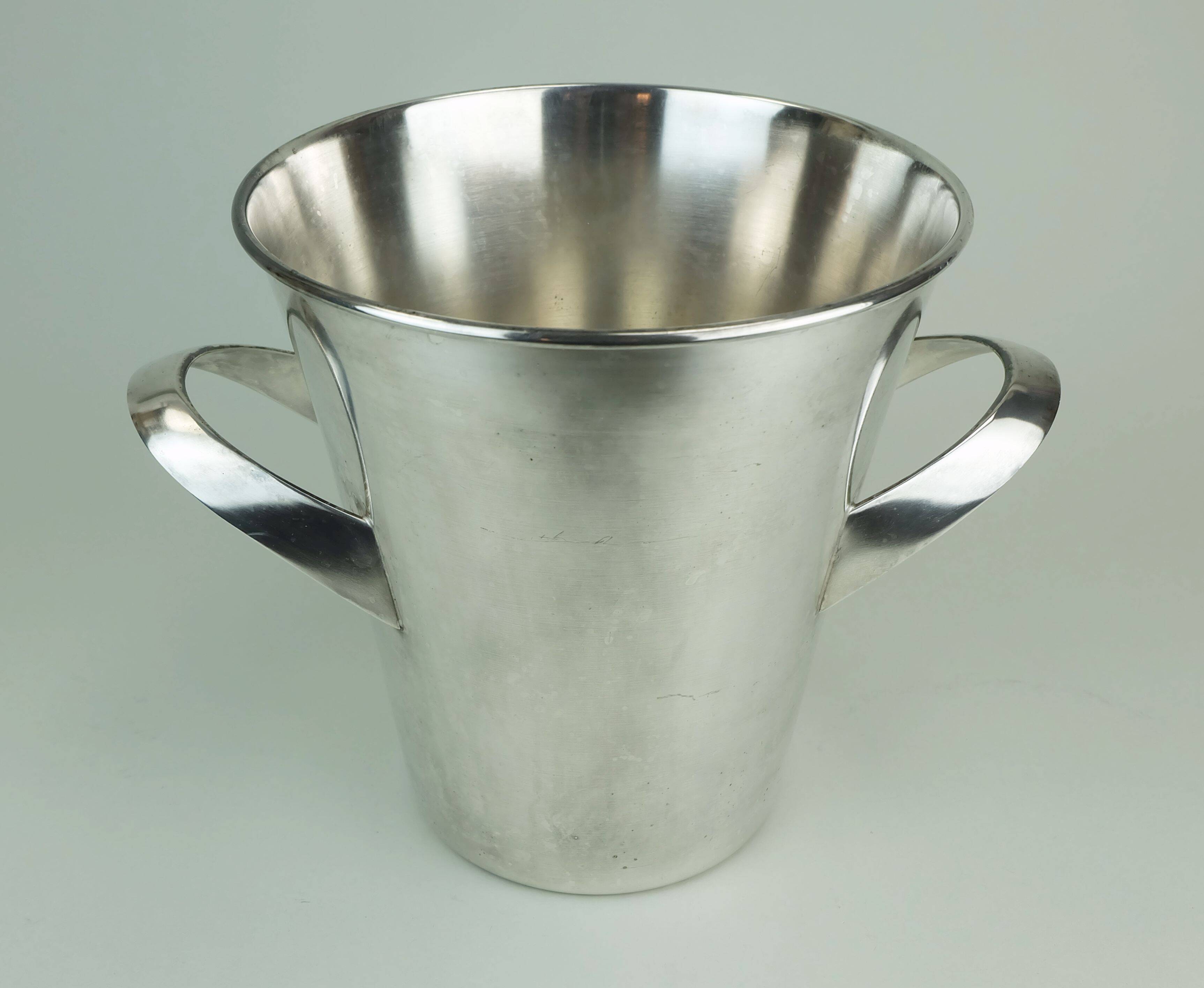 Silver-plated mid century champagne cooler designed by kurt mayer for wmf  1950s
