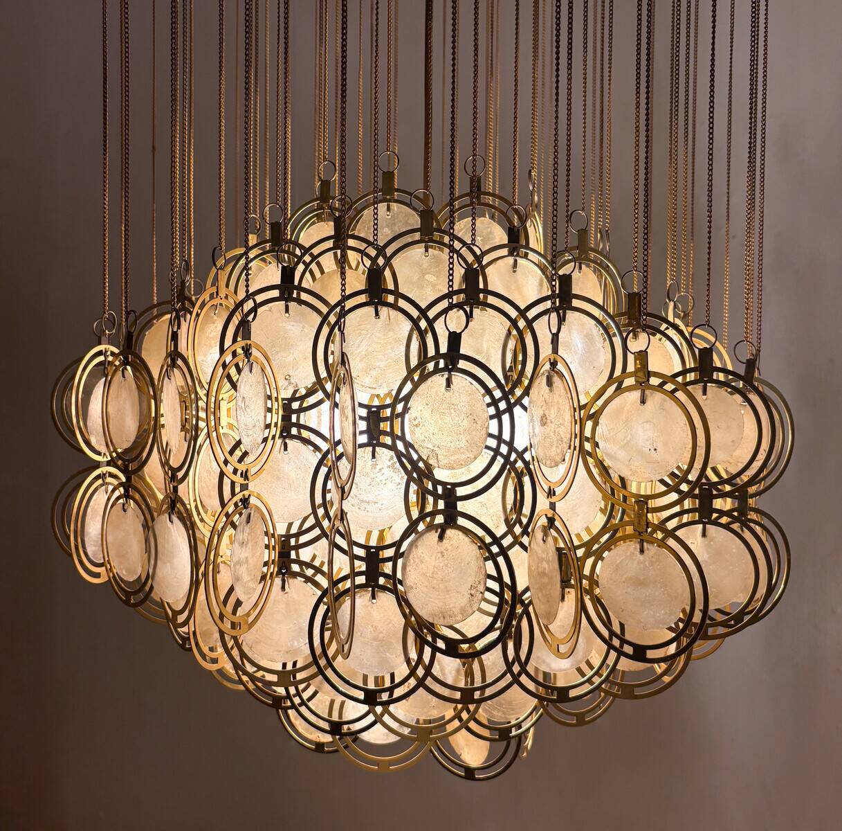 Suspension, Brass and Mother of Pearl, Italy, 1970s - 2 available