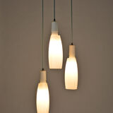 Vintage italian chandelier with 3 glass pendants, 1960s