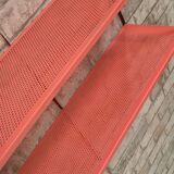 vintage perforated sheet metal shelf