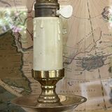 Lampe balustre vintage en laiton doré 51cm