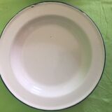 Set de 4 plats tole émaillée blanc