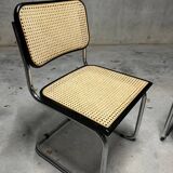 Pair of Marcel Breuer B32 Cesca black chairs