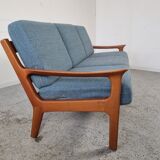3-seater teak Scandinavian sofa by Juul Kristensen, Denmark 1970s