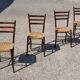 Set of 4 wooden chairs and rope