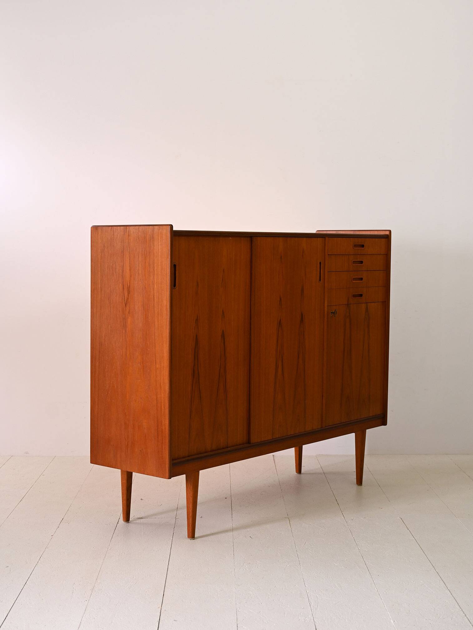 Vintage teak wood highboard