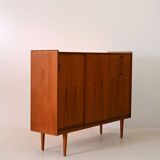 Vintage teak wood highboard