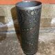 Vintage Lincrusta Loreid Umbrella Stand in Leather with Metal Rim