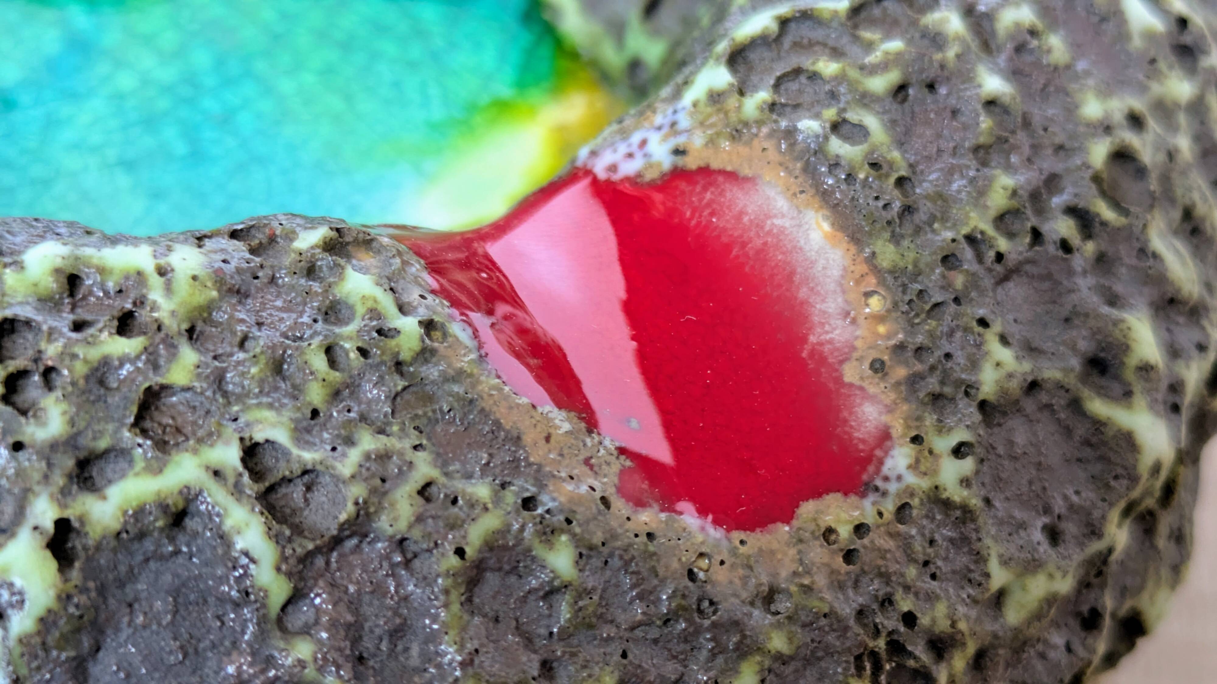 ceramic ashtray – France, 1960s – volcanic enamel