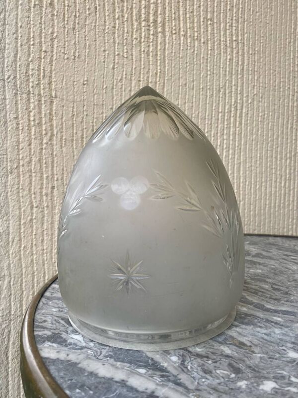 Abat jour art déco en cristal taillé