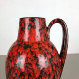 Large Pottery Super Fat Lava Multi-Color 270-38 Vase Made by Scheurich, 1970s