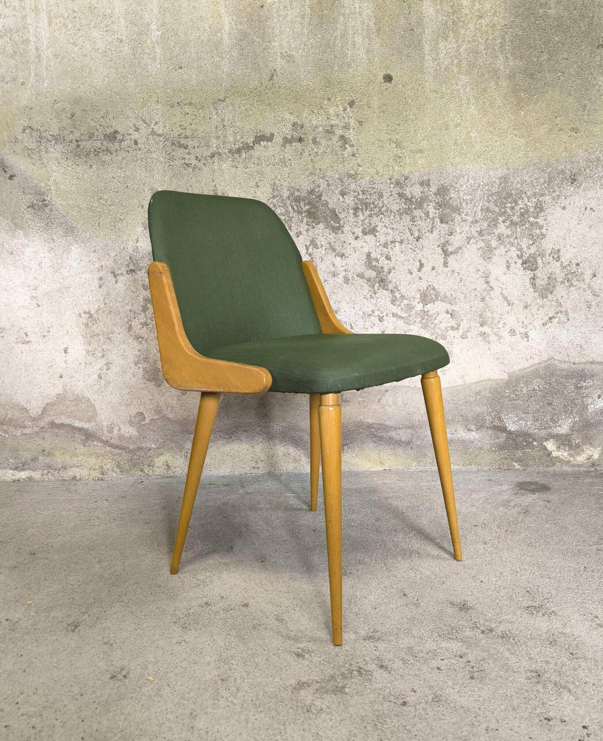 Chaise vintage vinyle vert
