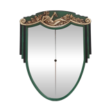 French Art Deco mirror in green carved wood, 1930s