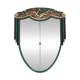 French Art Deco mirror in green carved wood, 1930s