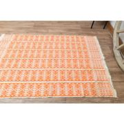 1970s Vintage Turkish Handmade Wool Cotton Orange Kilim Rug 112x180
