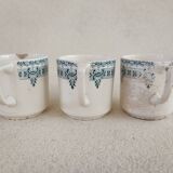 3 cups and saucers iron earth