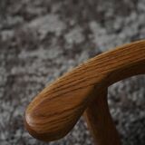 Razorblade armchair from the mid-20th century by Henning Kjærnulf, oak and lambswool, 1960.