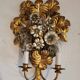 S.Salvadori Wandlampe vergoldet ersilbert Blumenmuster