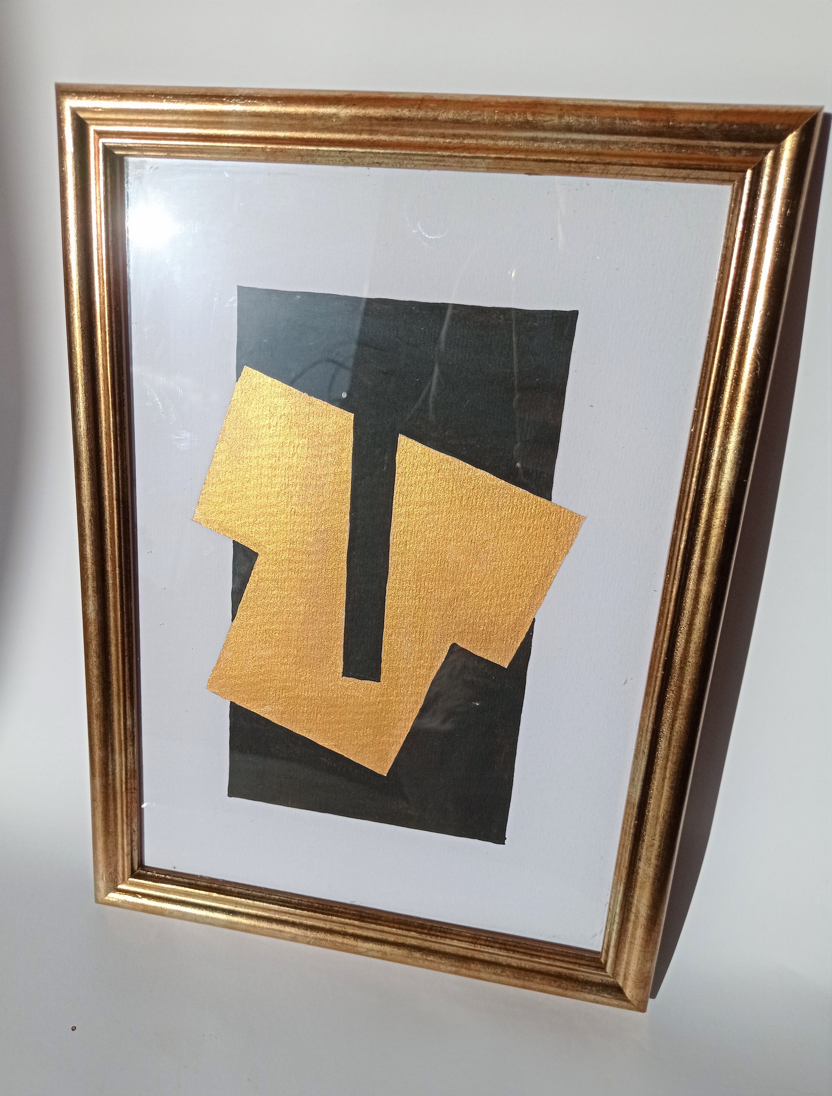 Peinture à l'or abstraite style suprématisme