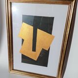 Abstract gold painting supremacist style