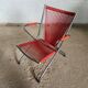 Folding scoubidou children's armchair red and vintage chrome 1950