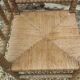 French antique turned wooden bobbin chair with rush seat