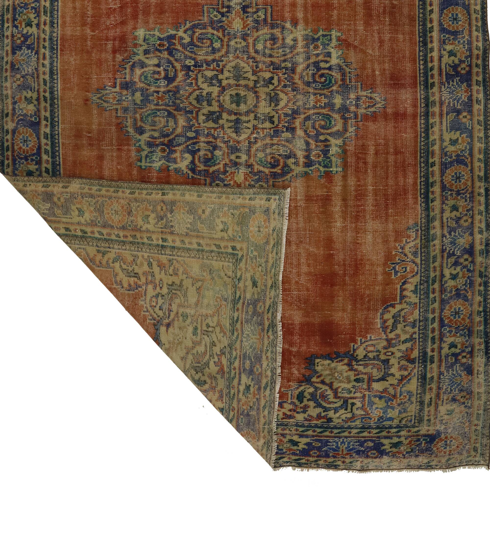 Turkish Anatolian Handmade Vintage Area Rug 302 cm x 197 cm